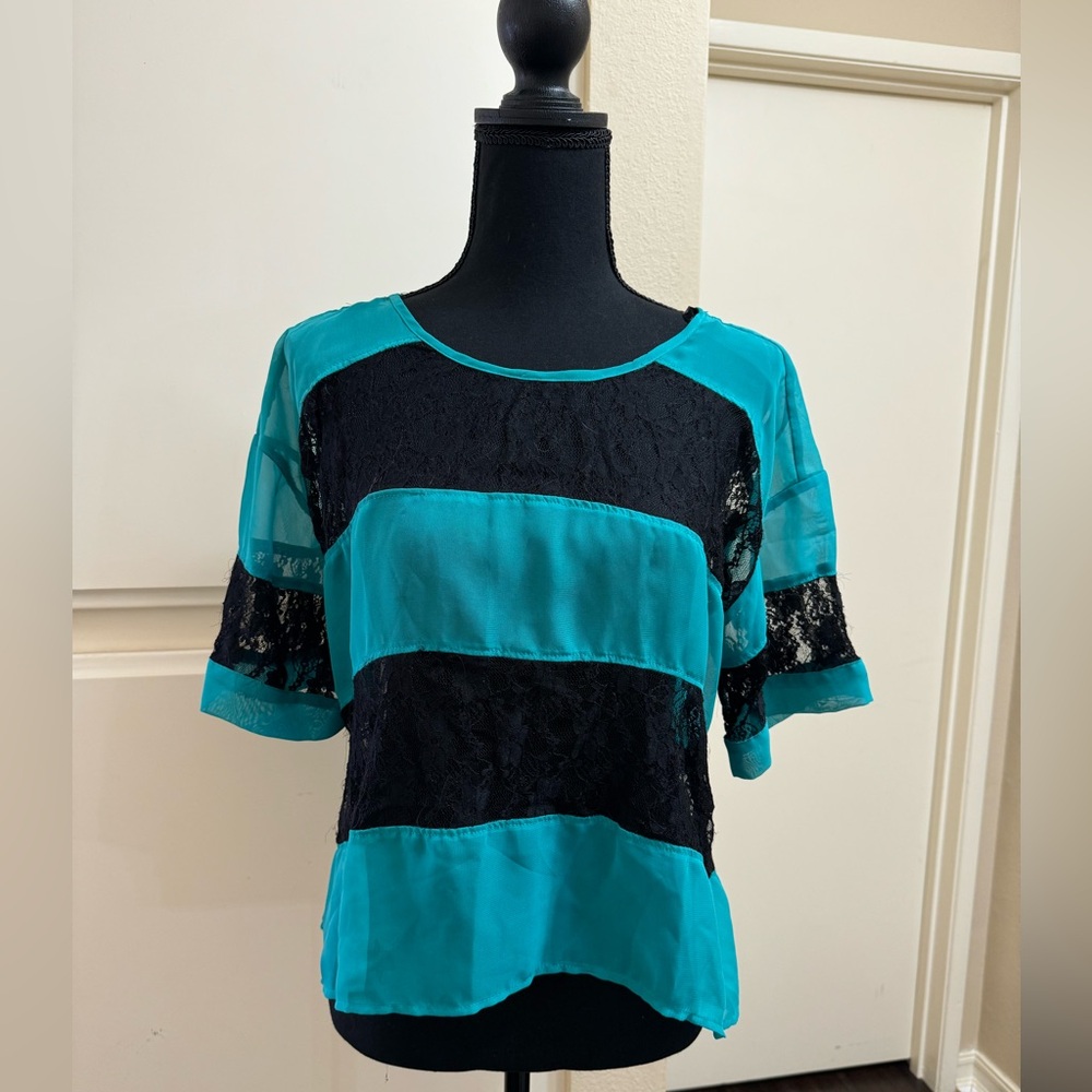 Material girl sheer lace top. Size small